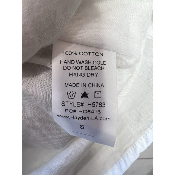 Hayden Los Angeles White‎ Embroidered Tassel Tie Neck Midi Dress Size S - Picture 5 of 6